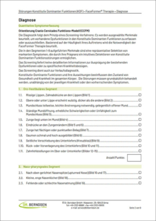 FaceFormer Therapie Diagnoseformular - Nur Druck